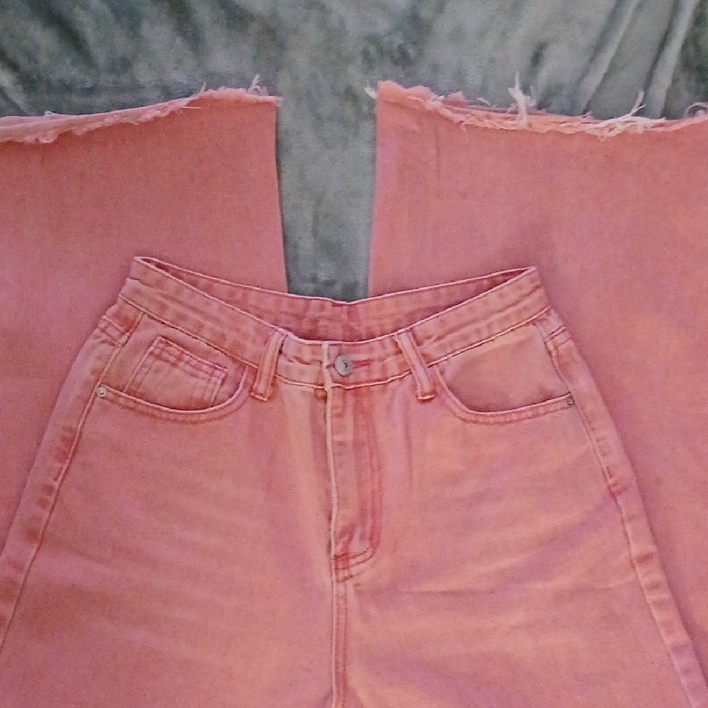 SHEIN High Rise Pink Jeans